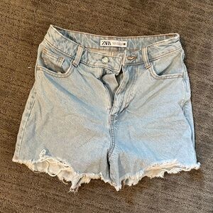 Like New High Waist Long Ripped Jean Shorts